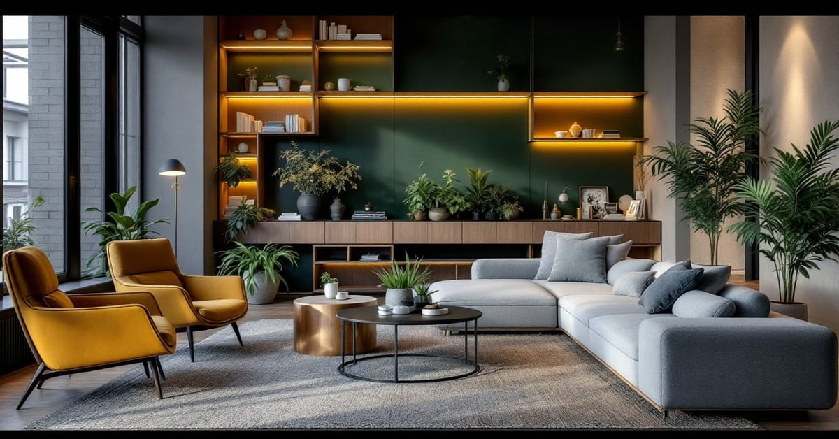 Architecte décoration intérieur analysant des plans dans un espace moderne lumineux