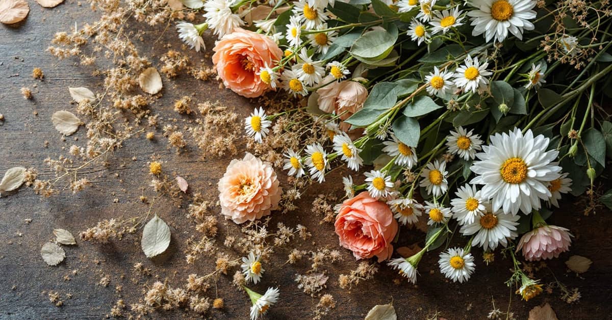 Bouquet de fleurs séchées naturelles dans un vase élégant pour la décoration intérieure moderne
