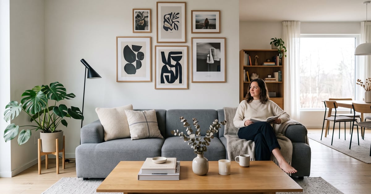 Idée déco pour salon moderne avec mobilier épuré, tons neutres et touches de style contemporain