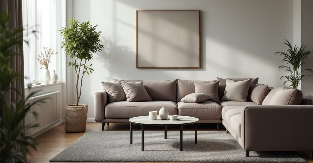 Salon moderne aux tendances déco 2025 : matières naturelles, tons neutres et mobilier épuré